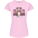 Pitbull I Will Find and Lick You Funny Womens Petite Cut T-Shirt Light Pink
