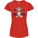 Pitbull I Will Find and Lick You Funny Womens Petite Cut T-Shirt Red
