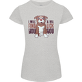 Pitbull I Will Find and Lick You Funny Womens Petite Cut T-Shirt Sports Grey