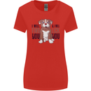 Pitbull I Will Find and Lick You Funny Womens Wider Cut T-Shirt Red