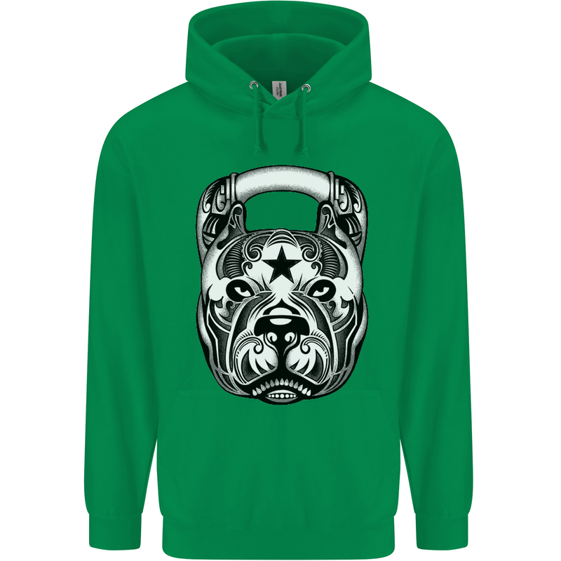 Pitbull Kettlebell Gym Training Top Workout Mens 80% Cotton Hoodie Irish Green