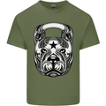 Pitbull Kettlebell Gym Training Top Workout Mens Cotton T-Shirt Tee Top Military Green