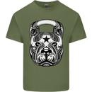 Pitbull Kettlebell Gym Training Top Workout Mens Cotton T-Shirt Tee Top Military Green