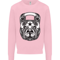Pitbull Kettlebell Gym Training Top Workout Mens Sweatshirt Jumper Light Pink
