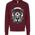 Pitbull Kettlebell Gym Training Top Workout Mens Sweatshirt Jumper Maroon