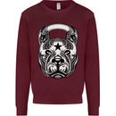 Pitbull Kettlebell Gym Training Top Workout Mens Sweatshirt Jumper Maroon