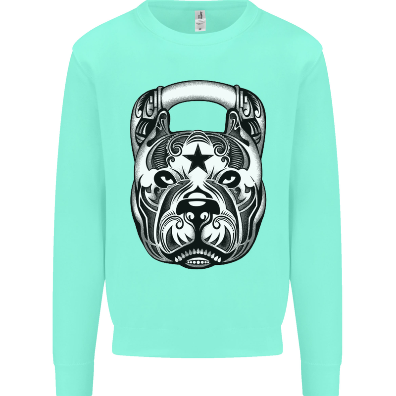 Pitbull Kettlebell Gym Training Top Workout Mens Sweatshirt Jumper Peppermint