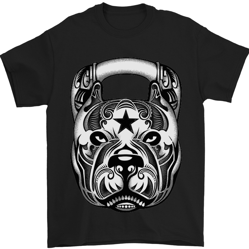 Pitbull Kettlebell Gym Training Top Workout Mens T-Shirt Cotton Gildan Black