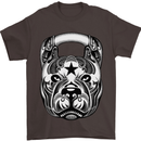Pitbull Kettlebell Gym Training Top Workout Mens T-Shirt Cotton Gildan Dark Chocolate