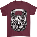 Pitbull Kettlebell Gym Training Top Workout Mens T-Shirt Cotton Gildan Maroon
