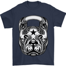 Pitbull Kettlebell Gym Training Top Workout Mens T-Shirt Cotton Gildan Navy Blue