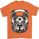 Pitbull Kettlebell Gym Training Top Workout Mens T-Shirt Cotton Gildan Orange