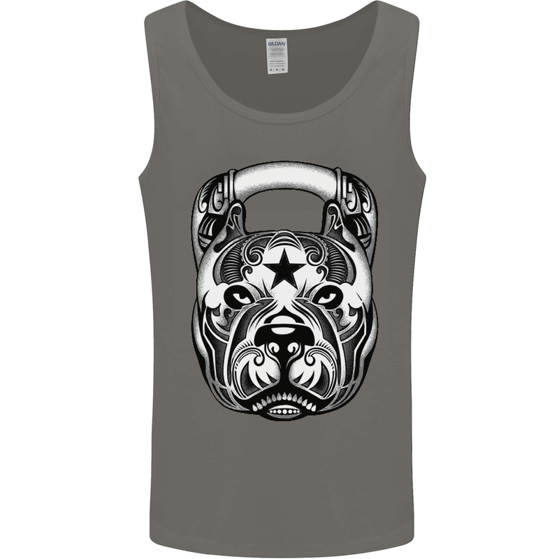 Pitbull Kettlebell Gym Training Top Workout Mens Vest Tank Top Charcoal