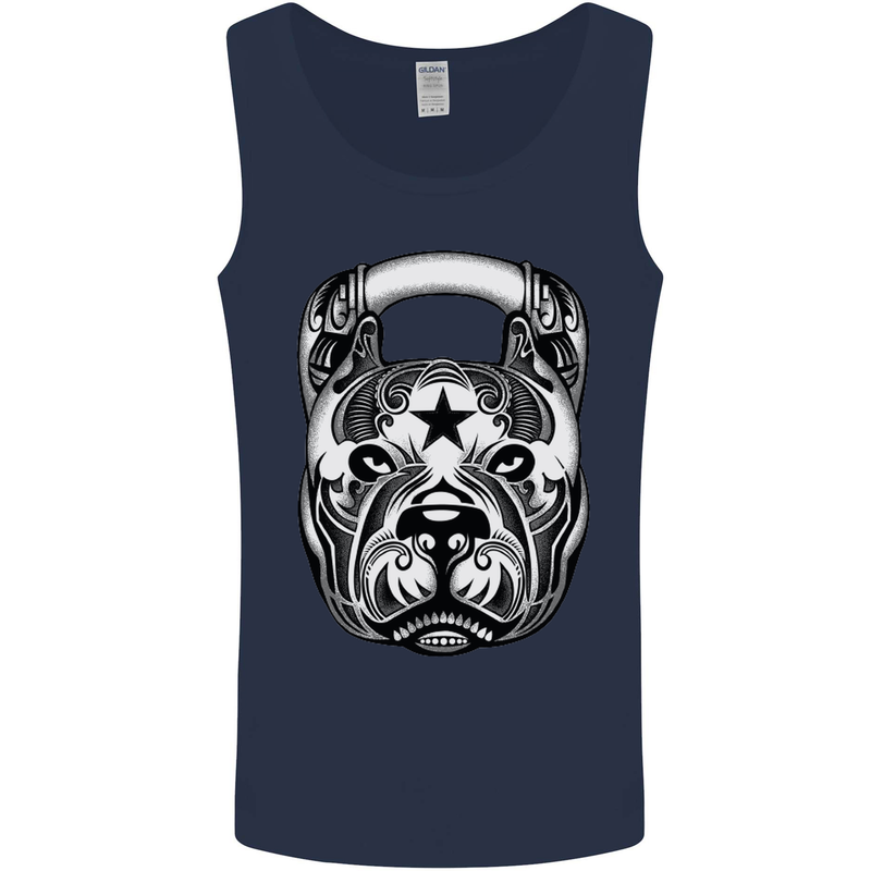 Pitbull Kettlebell Gym Training Top Workout Mens Vest Tank Top Navy Blue