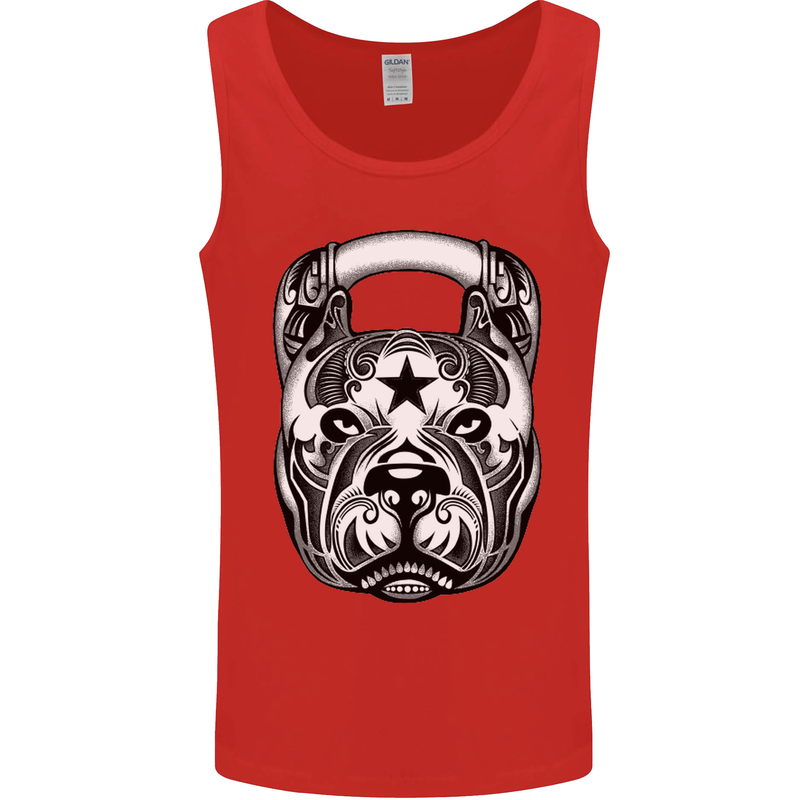 Pitbull Kettlebell Gym Training Top Workout Mens Vest Tank Top Red