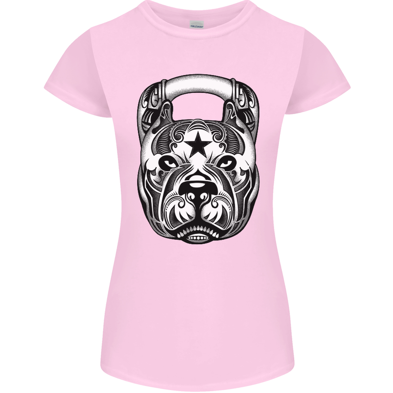 Pitbull Kettlebell Gym Training Top Workout Womens Petite Cut T-Shirt Light Pink