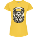 Pitbull Kettlebell Gym Training Top Workout Womens Petite Cut T-Shirt Yellow