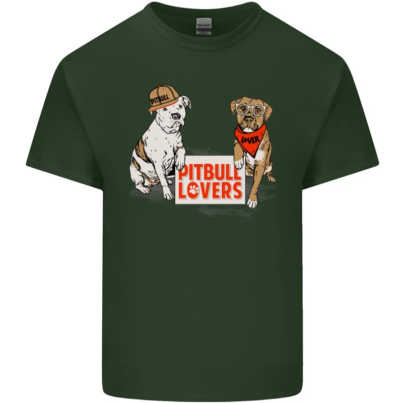 Pitbull Lovers Funny Dog Valentine's Day Mens Cotton T-Shirt Tee Top Forest Green