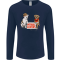 Pitbull Lovers Funny Dog Valentine's Day Mens Long Sleeve T-Shirt Navy Blue