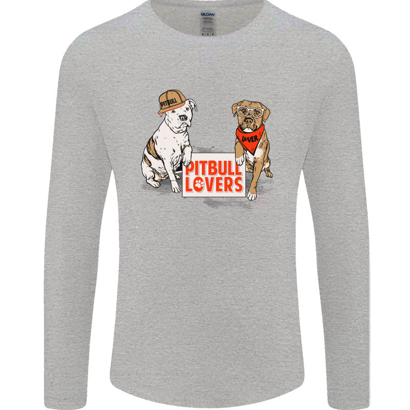 Pitbull Lovers Funny Dog Valentine's Day Mens Long Sleeve T-Shirt Sports Grey