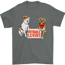 Pitbull Lovers Funny Dog Valentine's Day Mens T-Shirt Cotton Gildan Charcoal