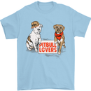 Pitbull Lovers Funny Dog Valentine's Day Mens T-Shirt Cotton Gildan Light Blue