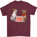 Pitbull Lovers Funny Dog Valentine's Day Mens T-Shirt Cotton Gildan Maroon