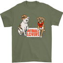 Pitbull Lovers Funny Dog Valentine's Day Mens T-Shirt Cotton Gildan Military Green