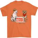 Pitbull Lovers Funny Dog Valentine's Day Mens T-Shirt Cotton Gildan Orange