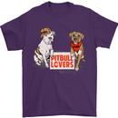 Pitbull Lovers Funny Dog Valentine's Day Mens T-Shirt Cotton Gildan Purple