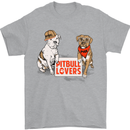 Pitbull Lovers Funny Dog Valentine's Day Mens T-Shirt Cotton Gildan Sports Grey