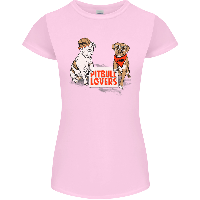 Pitbull Lovers Funny Dog Valentine's Day Womens Petite Cut T-Shirt Light Pink