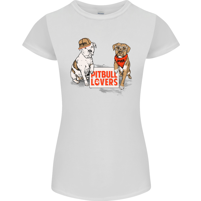 Pitbull Lovers Funny Dog Valentine's Day Womens Petite Cut T-Shirt White