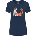 Pitbull Lovers Funny Dog Valentine's Day Womens Wider Cut T-Shirt Navy Blue