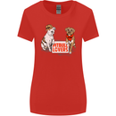 Pitbull Lovers Funny Dog Valentine's Day Womens Wider Cut T-Shirt Red