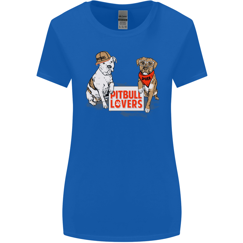 Pitbull Lovers Funny Dog Valentine's Day Womens Wider Cut T-Shirt Royal Blue