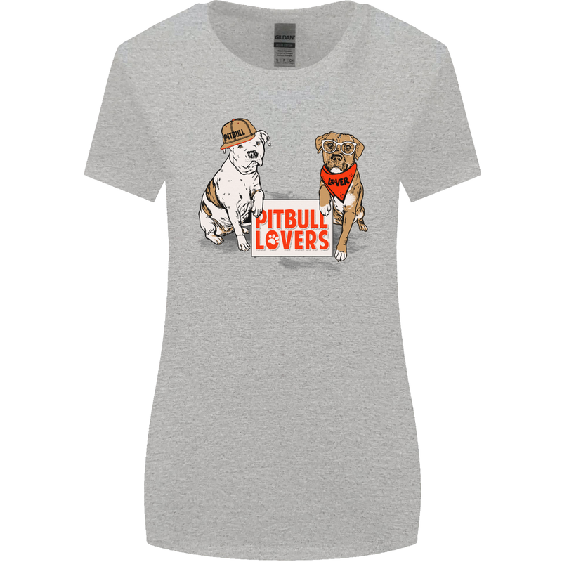Pitbull Lovers Funny Dog Valentine's Day Womens Wider Cut T-Shirt Sports Grey