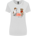 Pitbull Lovers Funny Dog Valentine's Day Womens Wider Cut T-Shirt White