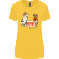 Pitbull Lovers Funny Dog Valentine's Day Womens Wider Cut T-Shirt Yellow