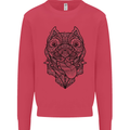 Pitbull Mandala Art Dog Lover Kids Sweatshirt Jumper Heliconia
