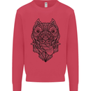 Pitbull Mandala Art Dog Lover Kids Sweatshirt Jumper Heliconia