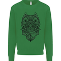 Pitbull Mandala Art Dog Lover Kids Sweatshirt Jumper Irish Green