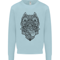 Pitbull Mandala Art Dog Lover Kids Sweatshirt Jumper Light Blue