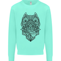Pitbull Mandala Art Dog Lover Kids Sweatshirt Jumper Peppermint