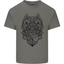 Pitbull Mandala Art Dog Lover Kids T-Shirt Childrens Charcoal