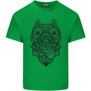 Pitbull Mandala Art Dog Lover Kids T-Shirt Childrens Irish Green