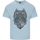 Pitbull Mandala Art Dog Lover Kids T-Shirt Childrens Light Blue