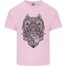 Pitbull Mandala Art Dog Lover Kids T-Shirt Childrens Light Pink