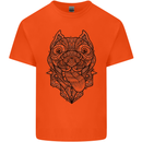 Pitbull Mandala Art Dog Lover Kids T-Shirt Childrens Orange