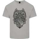 Pitbull Mandala Art Dog Lover Kids T-Shirt Childrens Sports Grey